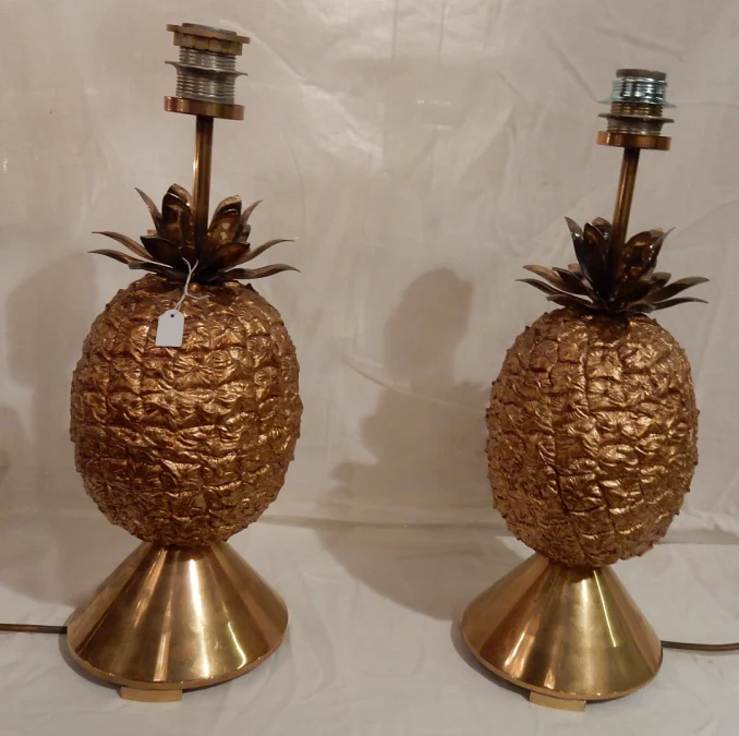 1970′ Paire de Lampes Ananas