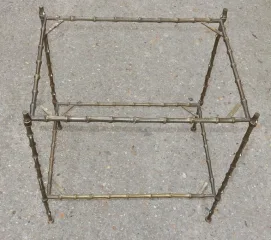 1950/70′ Paire de Bouts de Canapé en Bronze Maison Baguès Décor Bambou