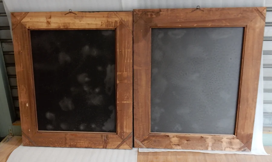 1970/80 Paire De Miroirs Venise Style Louis 14 Avec Ornements En Verre Bleu