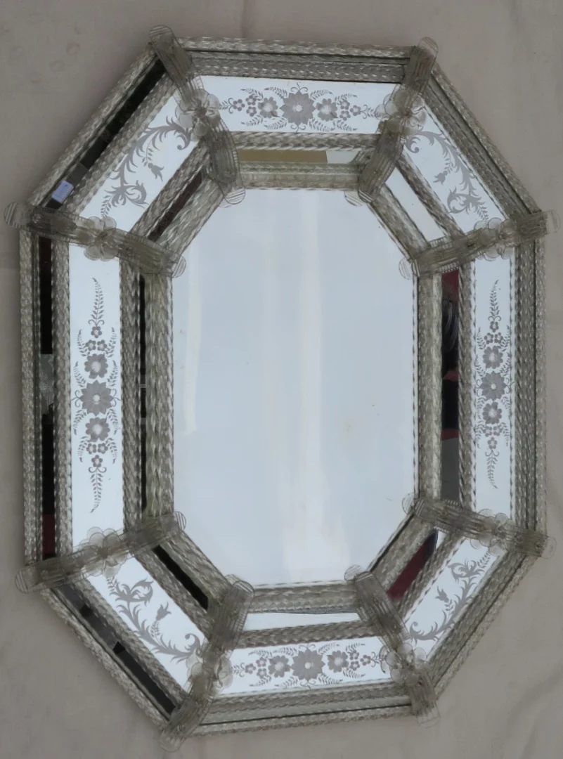 1950/70′ Miroir Style Véronèse Octogonal Parecloses