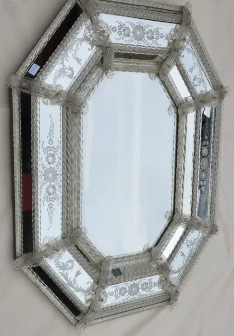 1950/70′ Miroir Style Véronèse Octogonal Parecloses