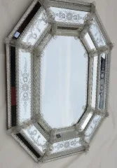 1950/70′ Miroir Style Véronèse Octogonal Parecloses
