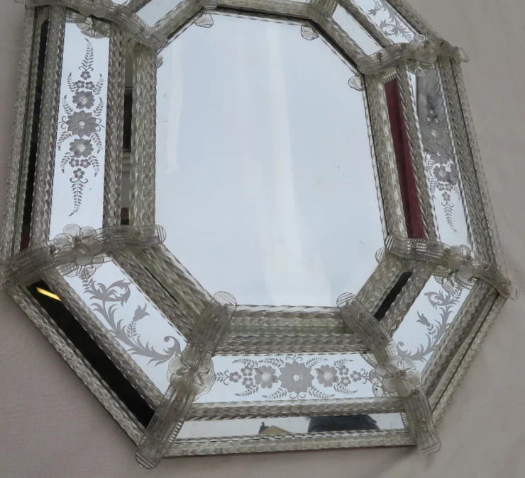 1950/70′ Miroir Style Véronèse Octogonal Parecloses