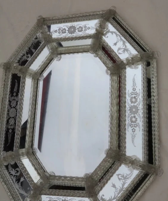 1950/70′ Miroir Style Véronèse Octogonal Parecloses