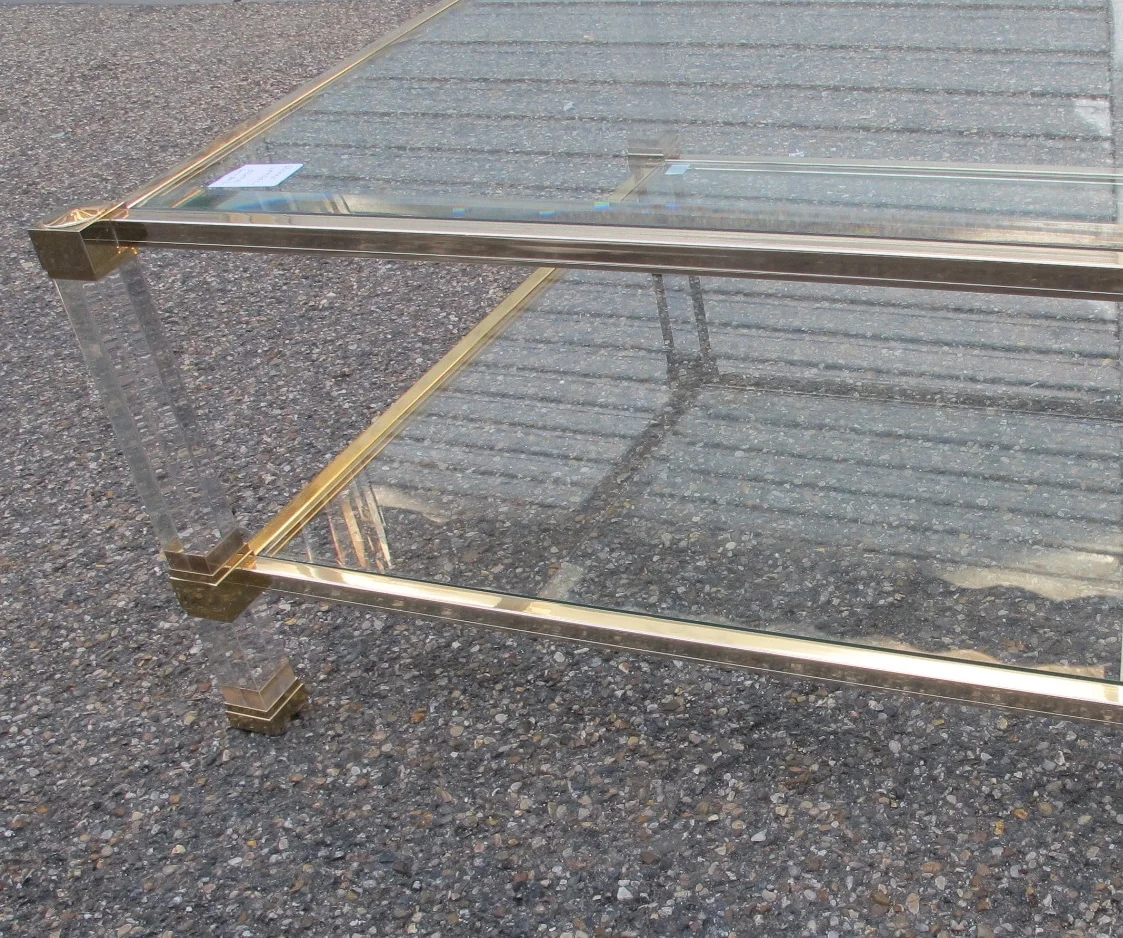 1970′ Pair of Altuglas Coffee Tables Pierre Vandel