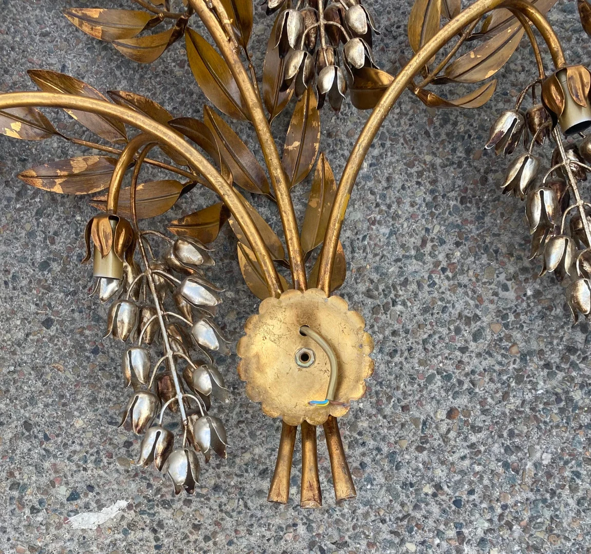 1970s Pair of Wall Sconces or Similar to 'Four Wisterias,' 130 x 80 cm, Hans Kögl