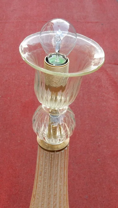 1950/70 Barovier & Toso Floor Lamp With Gold Paillons