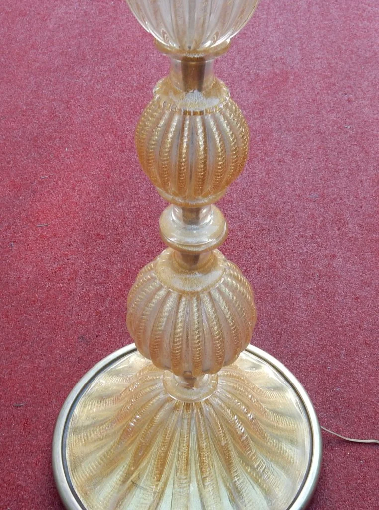 1950/70 Barovier & Toso Floor Lamp With Gold Paillons