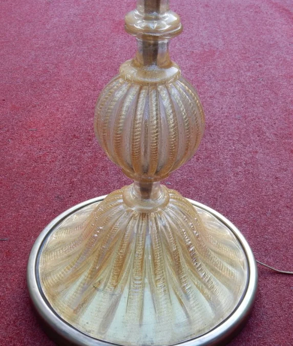1950/70 Barovier & Toso Floor Lamp With Gold Paillons