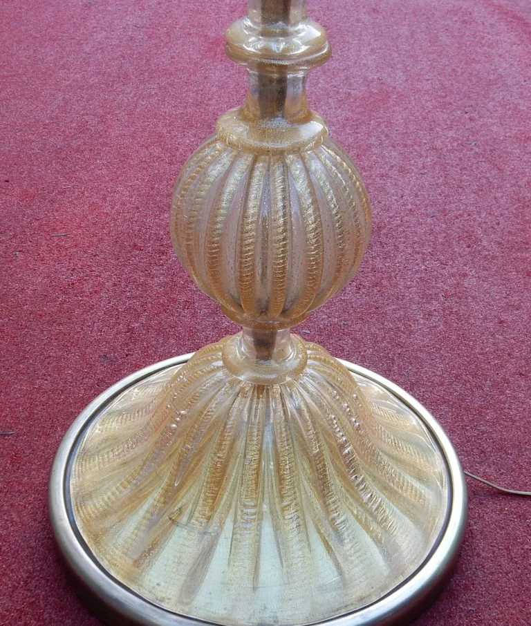 1950/70 Barovier & Toso Floor Lamp With Gold Paillons