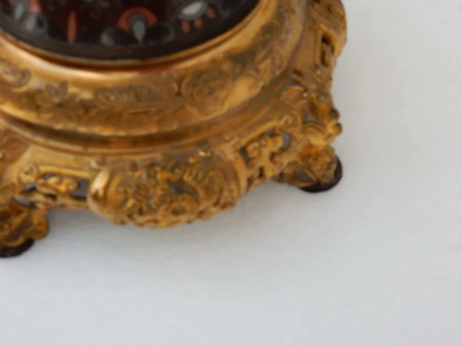 1890′ Paire de Lampes Cloisonnées Japon Aux Oiseaux et Dragons