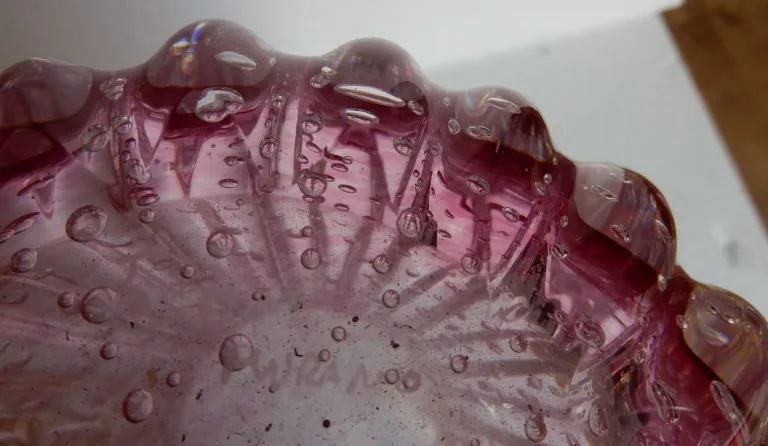 1970′ Paire de Vases Ou Similaires Cristal Murano Rose et Or Signés Toso