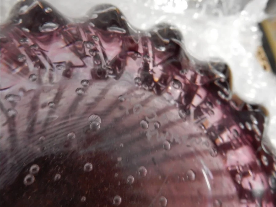 1970′ Pair of Vases or Similar Murano Crystal Pink and Gold Signed Toso