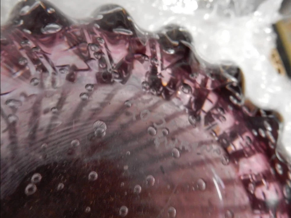 1970′ Pair of Vases or Similar Murano Crystal Pink and Gold Signed Toso