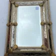 1950/70′ Miroir Murano Style Véronèse Pareclose Rectangulaire avec Réserve Doré A l’Or