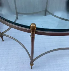 1970s Round Coffee Table by Maison Jansen, Iron and Bronze