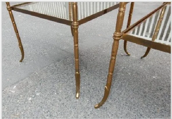 1950/70′ Pair of Bronze Sofa Ends Bamboo Decor Maison Baguès Style