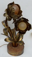 1970s Brass Illuminating Plant by Maison Jansen, 2 Heads
