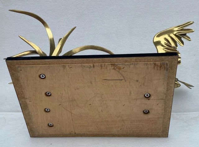 1970′ Pelican Coffee Table And Bronze Reed By Christian Techoueyres