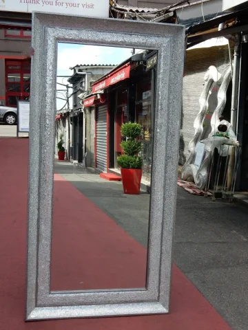 1970/80s Disco Era Mirror Inlaid with Mirror Fragments, Rectangular Shape