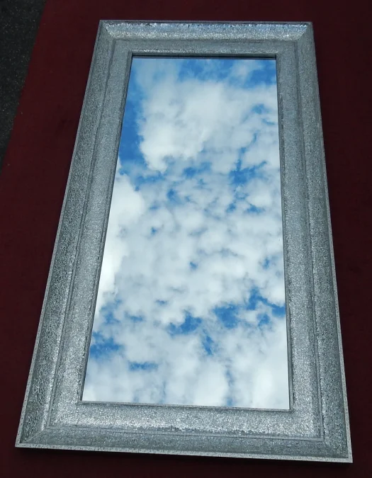 1970/80s Disco Era Mirror Inlaid with Mirror Fragments, Rectangular Shape