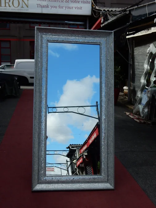 1970/80s Disco Era Mirror Inlaid with Mirror Fragments, Rectangular Shape
