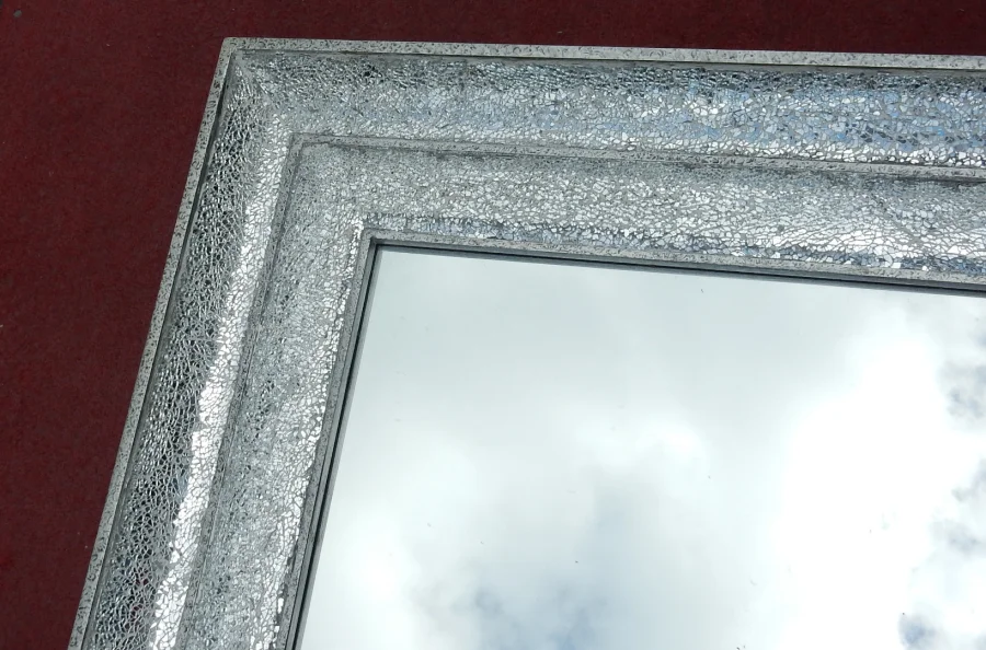 1970/80s Disco Era Mirror Inlaid with Mirror Fragments, Rectangular Shape