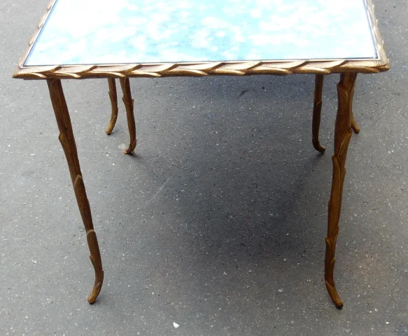 1950/70 Set of 3 Nesting Tables Palm Tree Model by Maison Charles