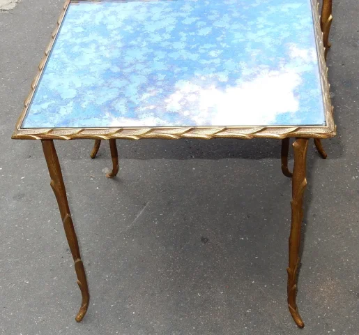 1950/70 Set of 3 Nesting Tables Palm Tree Model by Maison Charles