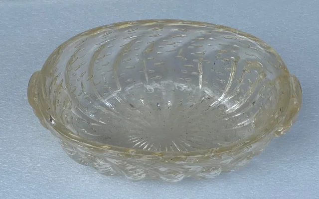 1970 Murano Crystal Cup with Murano Golden Paillons