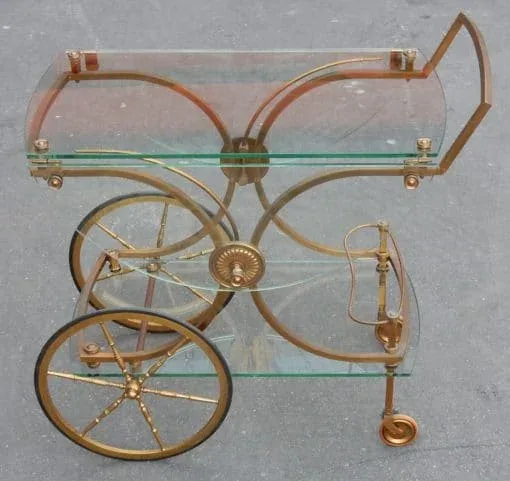 1950/70′ Bar Roulant en Bronze Maison Jansen