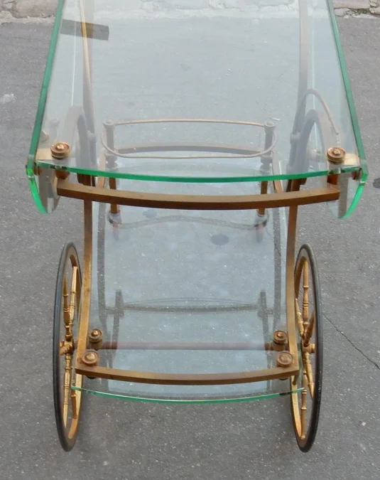 1950/70′ Bronze Rolling Bar Maison Jansen