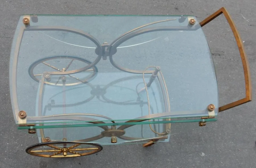 1950/70′ Bronze Rolling Bar Maison Jansen