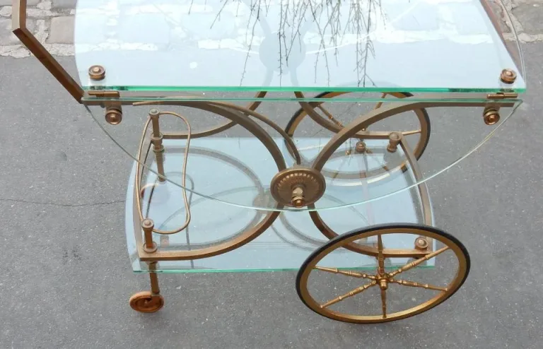 1950/70′ Bar Roulant en Bronze Maison Jansen