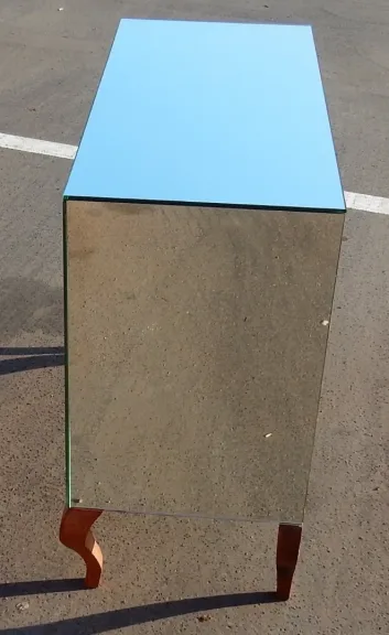 1940/50′ Buffet Art Déco Miroir 2 Portes 2 Poignées Verre