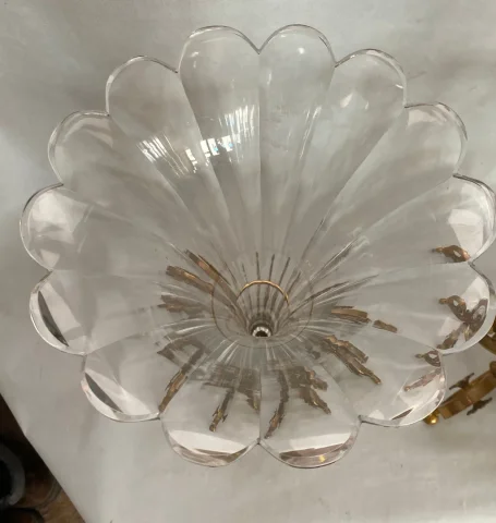 1870′ Paire de Cornets Baccarat Ou Similaires Monture Bronze ,Monogramme a la Couronne