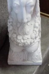 1950′ Pair of Sphinxes In Statuary White Marble