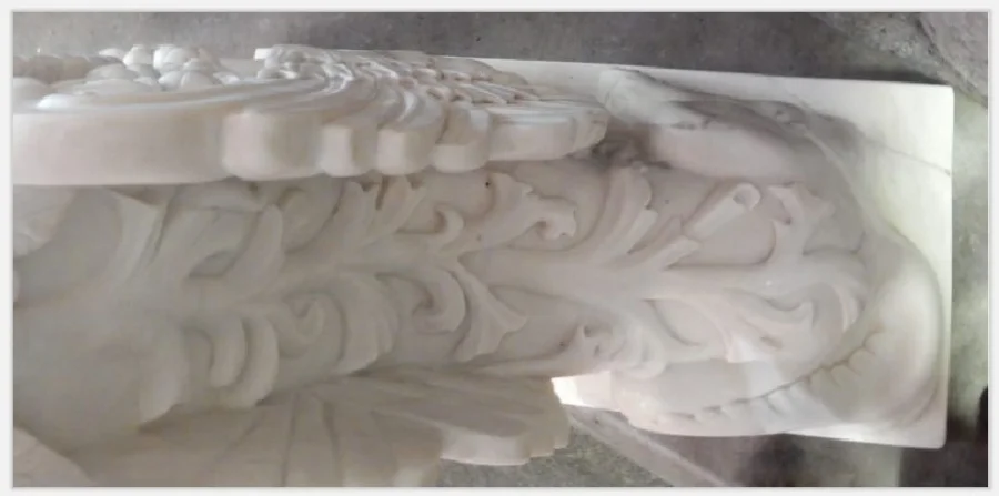 1950′ Pair of Sphinxes In Statuary White Marble