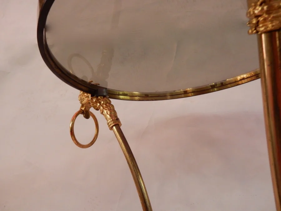 1950/70′ Tripod Pedestal Table In Gilt Bronze Decor N 3 Maison Charles Decorated With Goat Heads