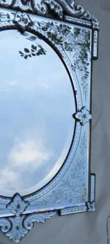 1900′ Venetian Cartridge Mirror, Beveled Oval