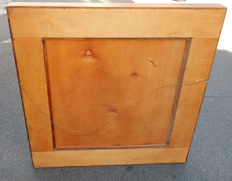 1950′ Minimalist Art Deco Mirror Blond Mahogany Style Maxime Old