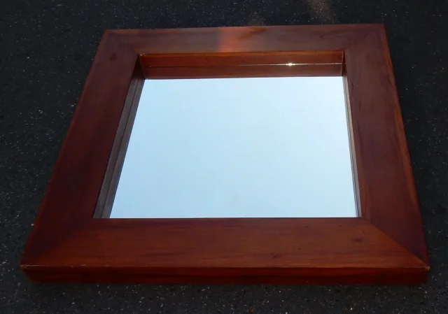 1950′ Minimalist Art Deco Mirror Blond Mahogany Style Maxime Old