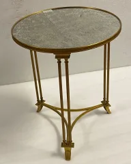 1970 ‘ Guéridon Français Style Adam Weisweiler Maison JANSEN Plateau Miroir