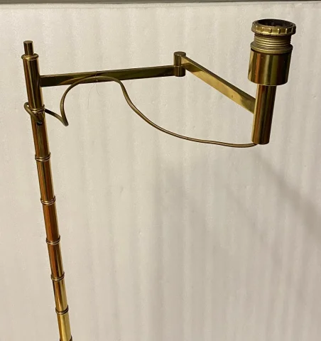 1970′ Liseuse Articulée Bronze Doré Tripode Style Art Deco