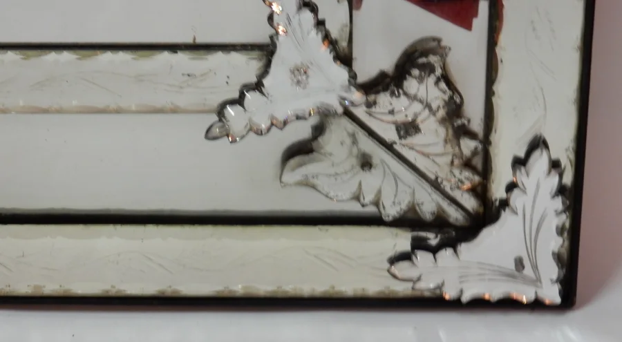 1850′ Miroir Vénitien Style LXIV Décor Floral