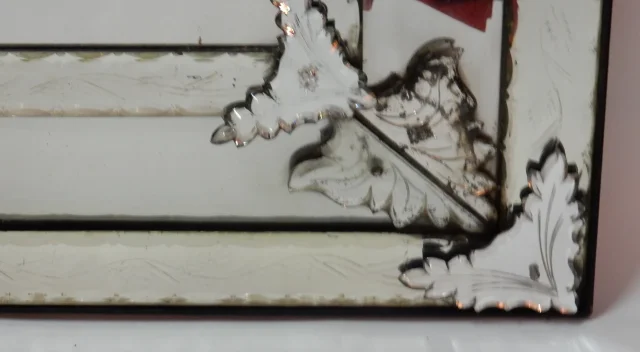 1850′ Miroir Vénitien Style LXIV Décor Floral