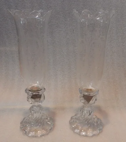 1950/70 Pair of Baccarat Tealight Crystal Candlesticks Tors Model Signed