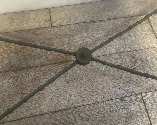 1970s Low Table with Bamboo Decor in Patinated Bronze – Maison Baguès