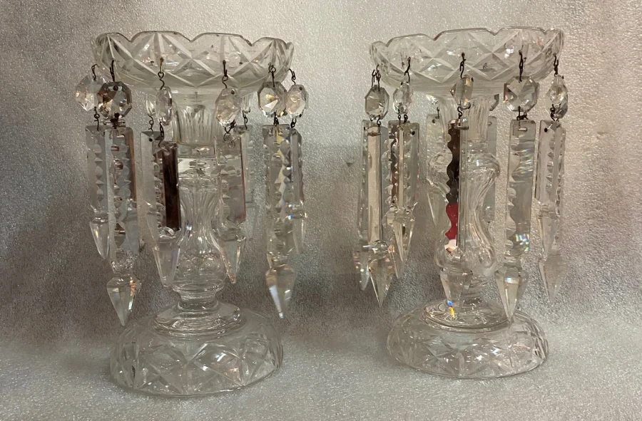 1880′ Paire de Porte Ananas Baccarat Décor à l’Or