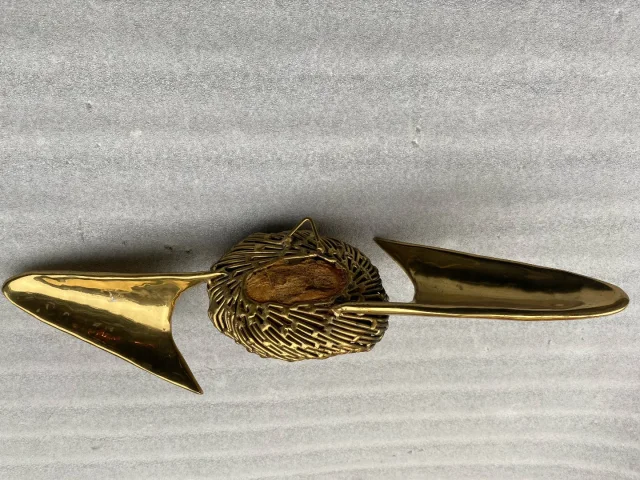 1970′ Geode And Gilt Bronze Wall Sculpture Signed Jacques Duval Brasseur
